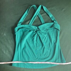 Voodoo Vixen Green Cross Strap Tank Top